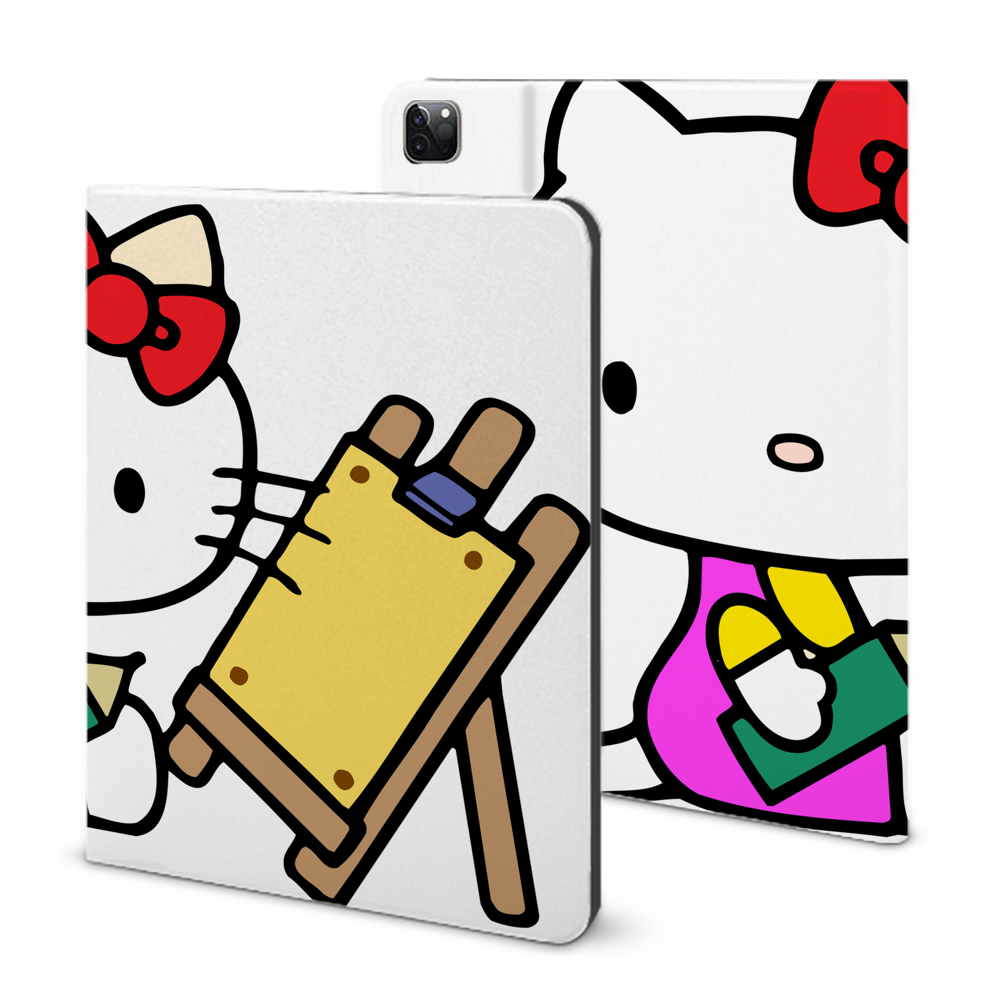 （画像用） Hello Kitty ハローキティ IPad ケース ブック型 PUレザー TPU 耐衝撃 軽量 薄型 ペン収納なし 全面保護 IPad 各モデル対応